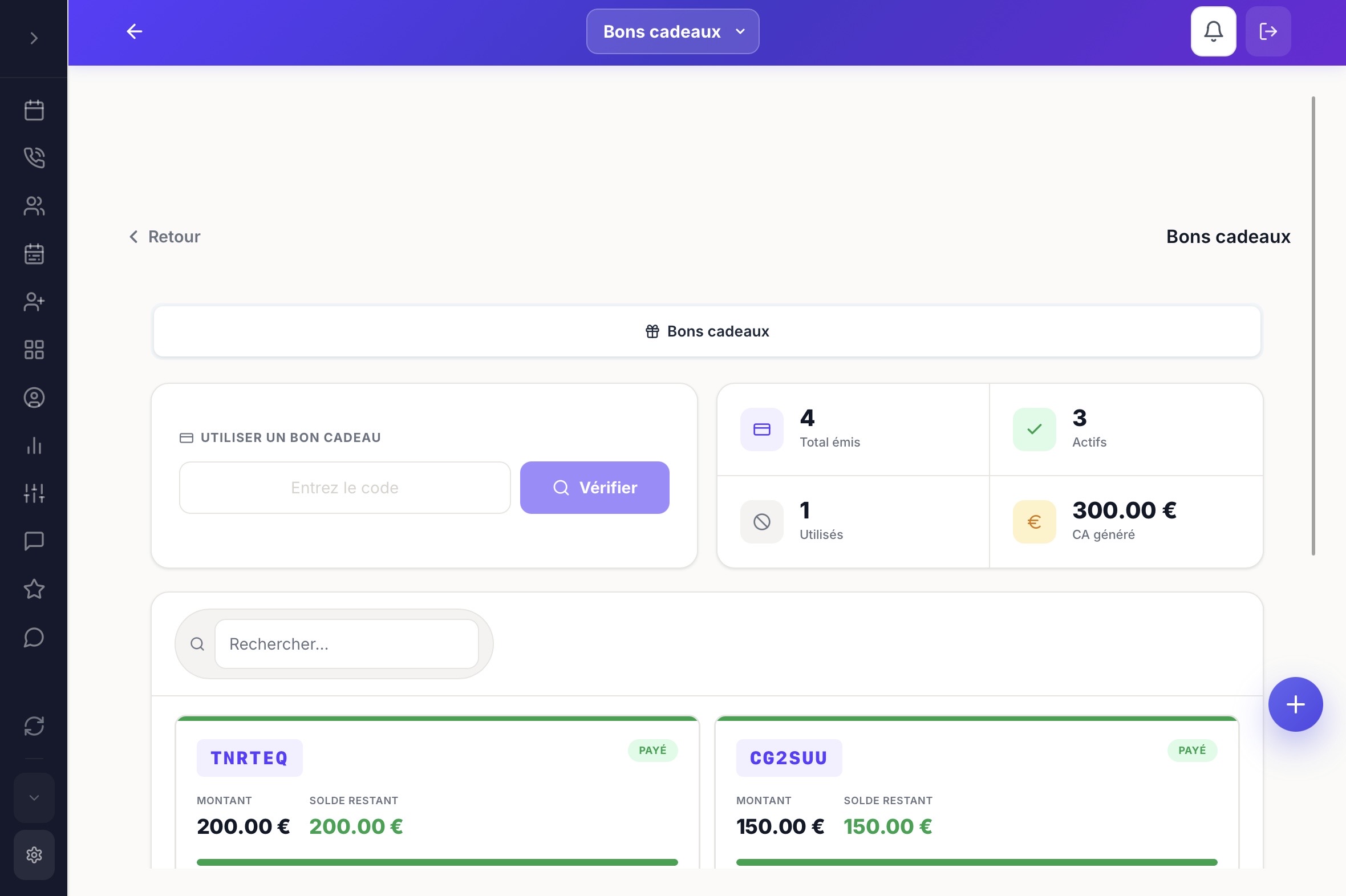 Vous gérez depuis l'app