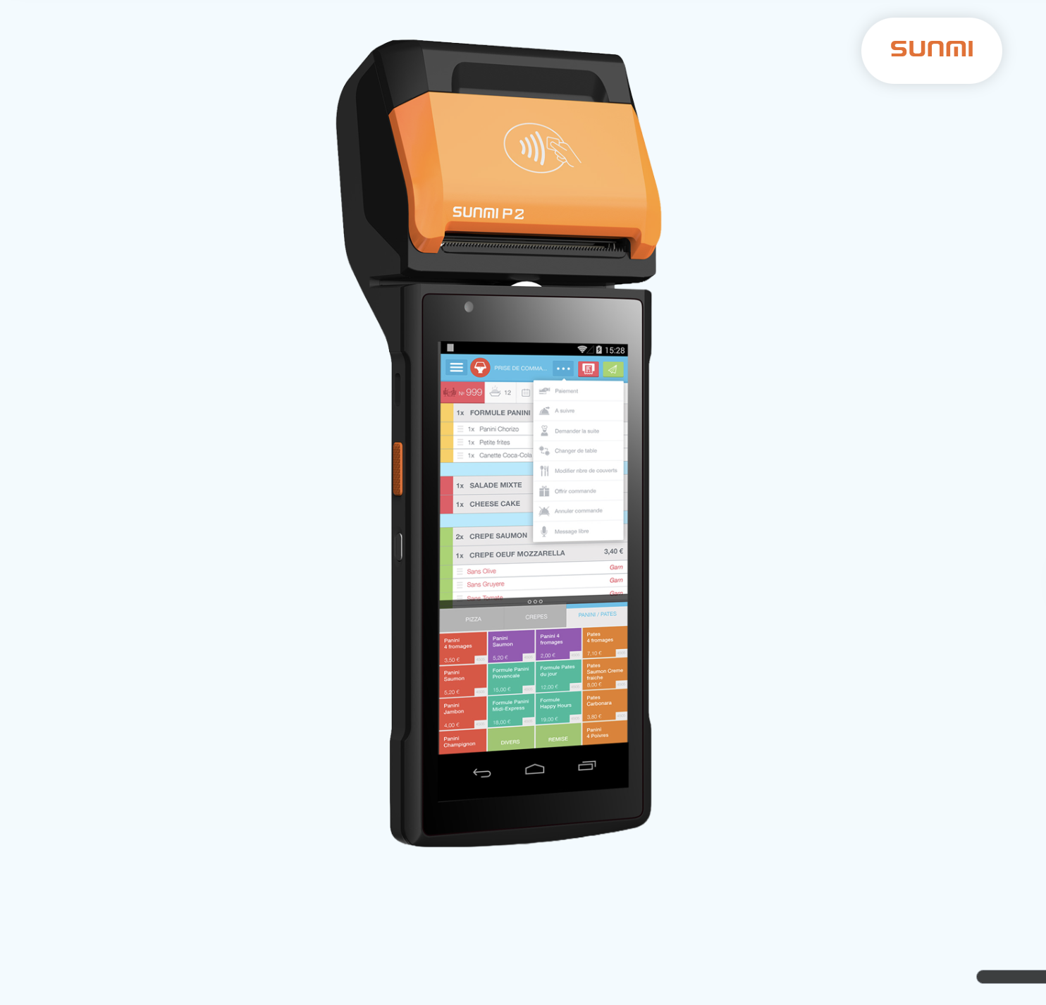 Pad de commande Sunmi P2 avec imprimante intégrée